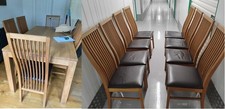 Oak table and set 8 - oak,