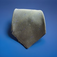 Alain Figaret Men’s Tie Gold & Blue With Flower 100% Silk