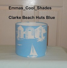 Beach Huts Blue Lampshade