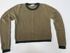 Zara Knit Top Mustard Green White Size Small