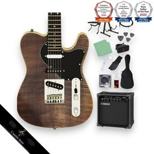 Aria Pro II 615AE200(B) 14String Electric Guitar Beginner Set with Yamaha