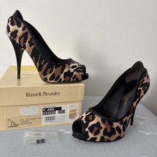 Ladies Size 5 38 Russell & Bromley Leopard Print V Jag Stiletto Heels Shoes