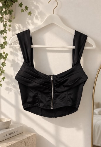 Prettylittlething black corset - black,