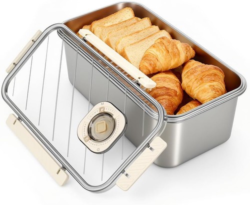 Stainless steel bread bin - steel, with