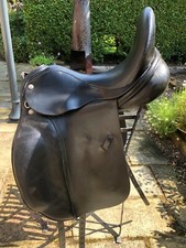 Black Frank Baines 17" Dressage saddle High Withered
