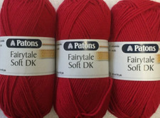 Patons  Fairytale Soft DK baby knitting yarn 6312 red, 3 x 50g