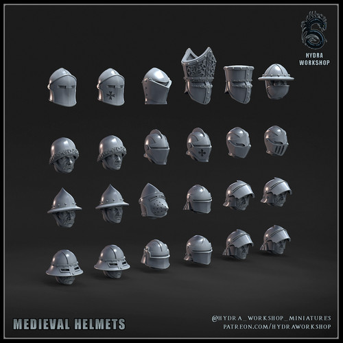 Medieval helmet pack 28mm - helmet,