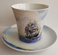 Imperial Lomonosov Porcelain Mug with Saucer "FREGAT" LFZ IFZ Russia