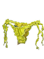 POSTER GIRL Loni Bikini Set Slinky Wet Look Green Tie Bottom Green XL NEW RRP185
