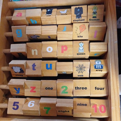 Wooden alphabet picture - wooden, &