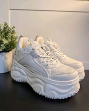 Womens Buffalo Blader Matcha Vegan  Platform Trainer Sneaker White Chunky UK 4