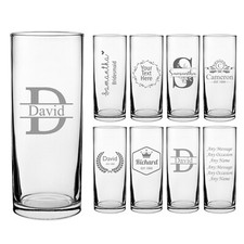 personalised vodka highball glass, engraved pimms , bacardi glass birthday gifts