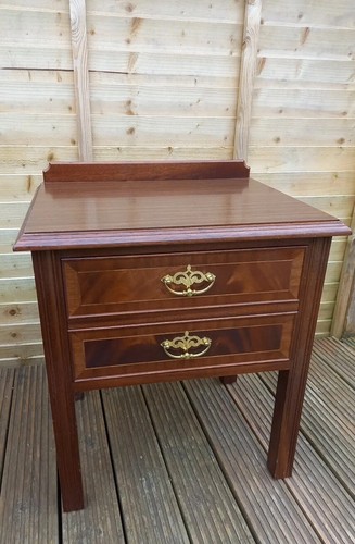 Vintage mahogany inlaid lamp - vintage,