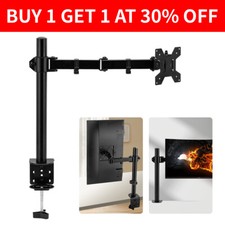 Single Arm Desk Mount LCD LED Computer Monitor Bracket Stand 13”-27” Screen TV
