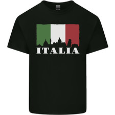 Italy Skyline Italian Flag Mens Light Cotton T-Shirt