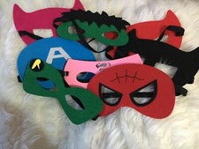 Kids childrens superhero felt party costume book week Fancy Dress Face Masks Lot