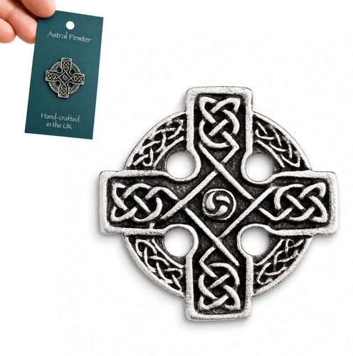 Celtic cross pin badge english - cross,