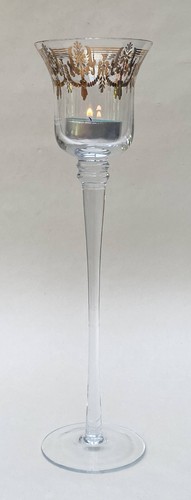 Stemmed glass candle - stemmed,