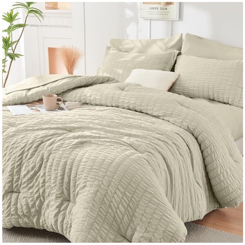 Seersucker queen comforter set - queen,