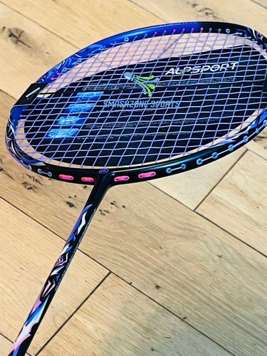 Badminton racket strung