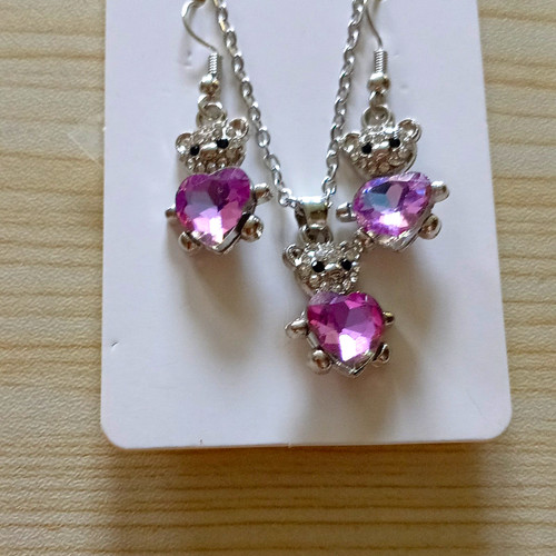 Costume silver tone - costume, pink