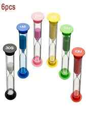 6pcs  30s 1 2 3 4 5 10 Minute Plastic Sandglass Hourglass Sand Timer Set
