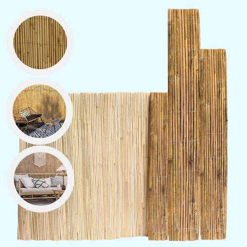 Bamboo slat fence - fence, natural