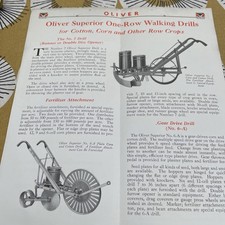 Oliver  superior one row walking drill 4 page sales brochure 1932 scarce in uk