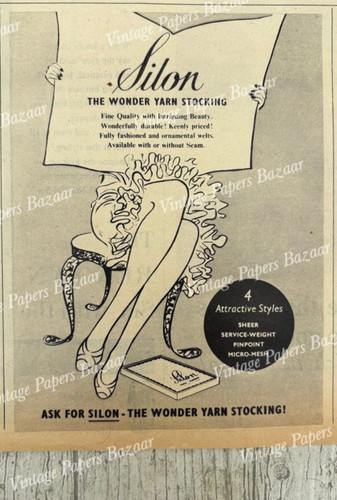 1950s silon ladies stockings - 1950s,