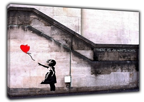 Banksy canvas wall art girl - wall,