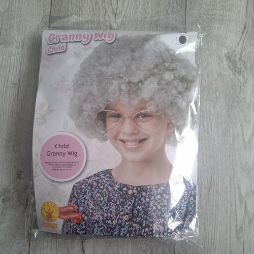Kids granny wig - grey, curly