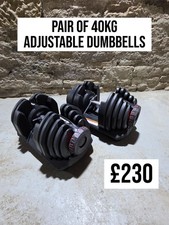 Adjustable Dumbbells 40kg Pair