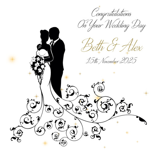 Personalised wedding day card - wedding,