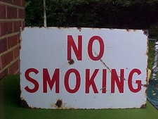 VINTAGE RAILWAY NO SMOKING ENAMEL SIGN