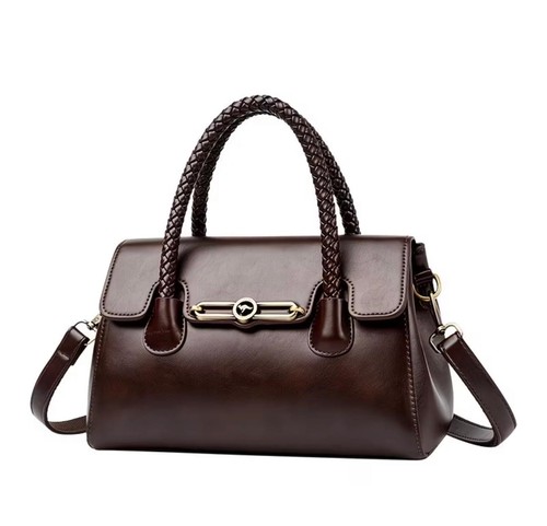 Women brown leather - brown, top