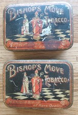 2 X Great Vintage Bishops Move Tobacco Tin Nice Advertising Items Smoking