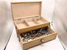 VINTAGE WOOD WOODEN PINE OLD CONCERTINA JEWELLERY BOX