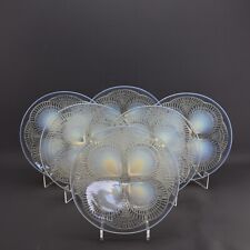 Rene Lalique - Hard to find set of six coquilles opalescent plates C1924 