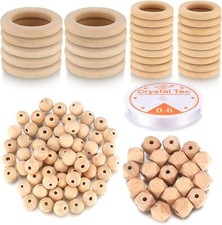 110 Pcs Macrame Wooden Beads