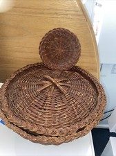 Vintage Rattan Wicker Basket Set