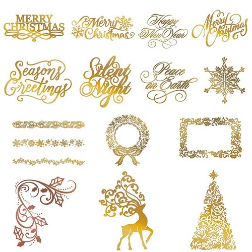 Christmas greetings hot - greetings, foil