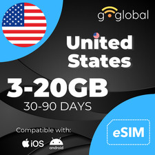 United States eSIM 3GB-20GB