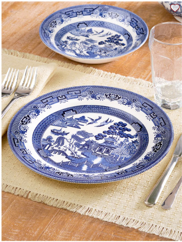 Churchill blue willow dinner - willow,