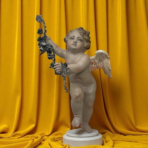 Angel figurine glass eyes - figurine,