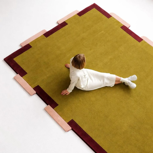 Modern olive green area - modern, rug