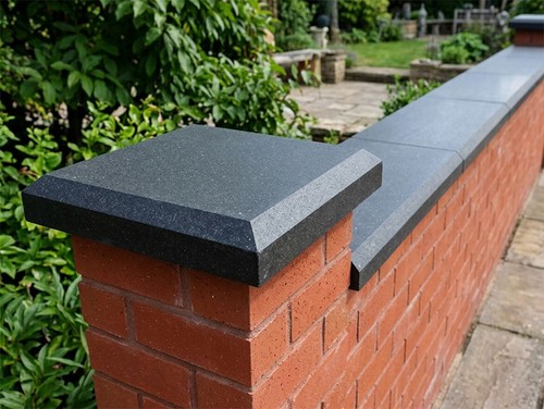 Black basalt pier caps 5cm - basalt,
