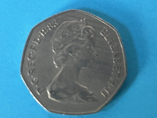 1983 elizabeth 50p coin - 1983,