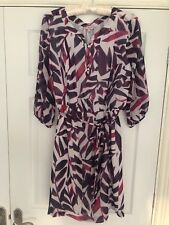 Ladies Per Una M&S Marks & Spencer Dress Size 16 White Lilac & Pink BNWOT