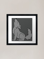 Solid Gray Howling Wolf Pup
