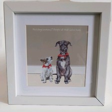 DIGS & MANOR COLLECTION FRAMED DOG PRINT BY ANNA DANIELLE "MATCHING BANDANAS ?" 
